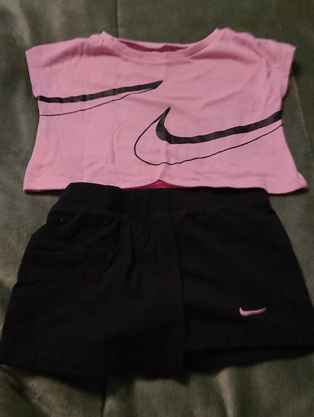 Nike Pink Crop Top and Black Shorts Active Set
